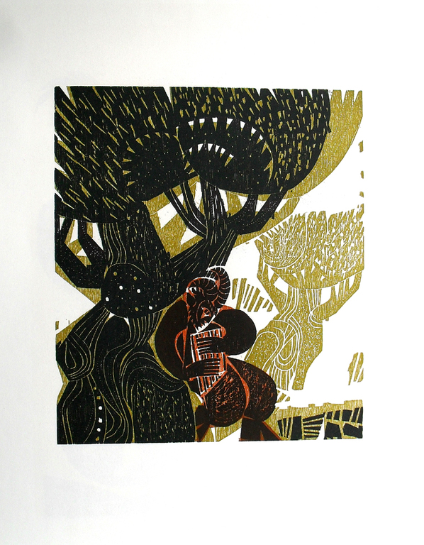 Alfred Pohl - Pan - orginale Houtsnede uit 1987 kopen? Bied vanaf 25!