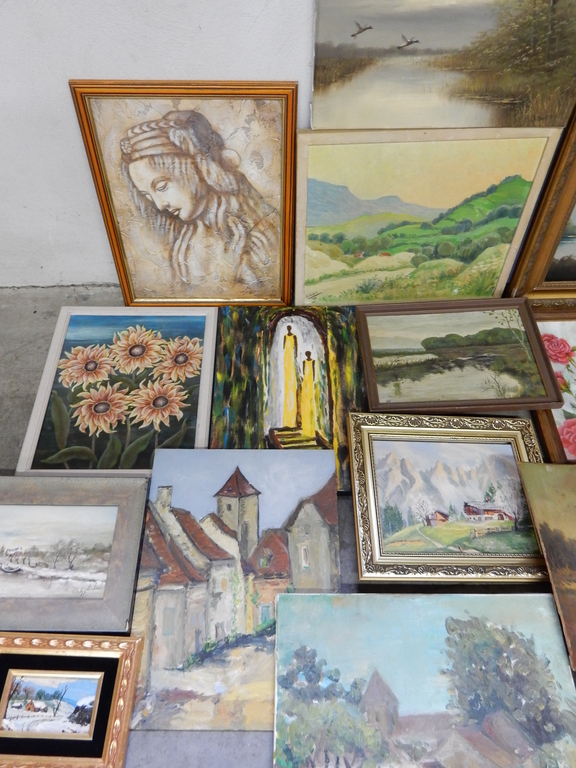 Oude en antieke olieverfschilderijen - lot van 21 stuks - Landschap kopen? Bied vanaf 1!