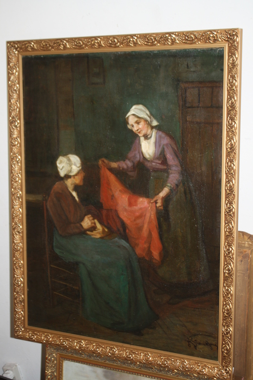 DAMES MET RODE DOEK - STERRE DE JONG  - LARENSE SCHOOL kopen? Bied vanaf 375!