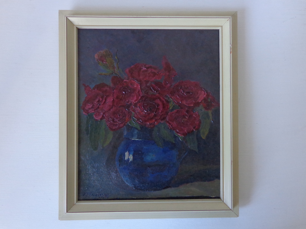 Jelle Troelstra stilleven Rozen 1967 olieverf op doek  kopen? Bied vanaf 50!