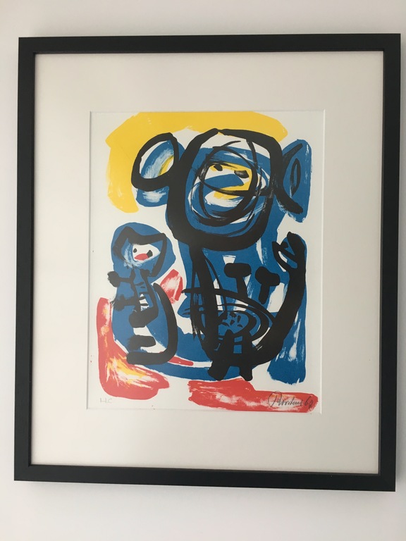 Anton Rooskens: Kleurenlitho, Compositie Hond met Kat kopen? Bied vanaf 495!