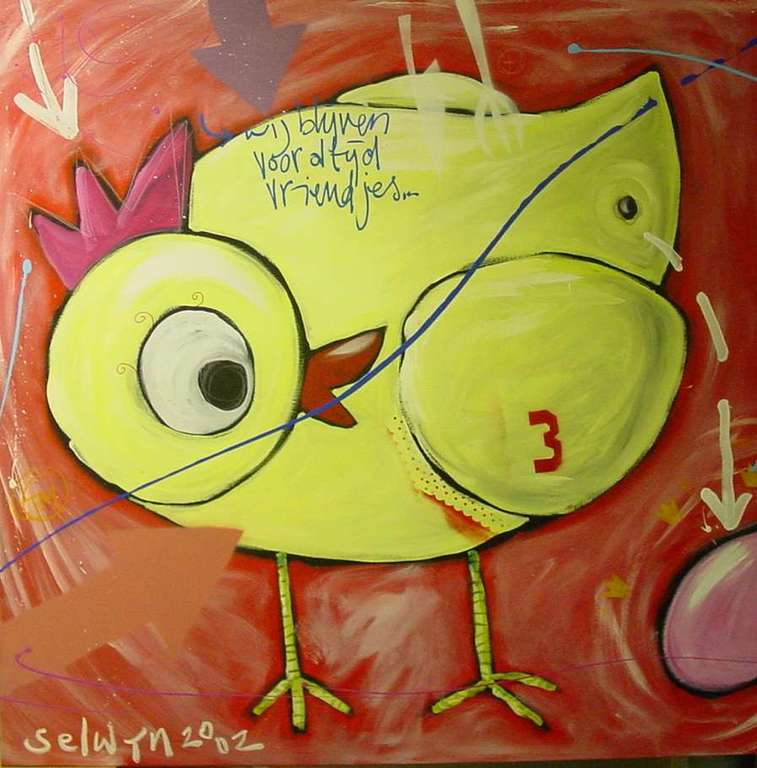 Vriendjes, verf op canvas, selwyn Senatori kopen? Bied vanaf 2800!