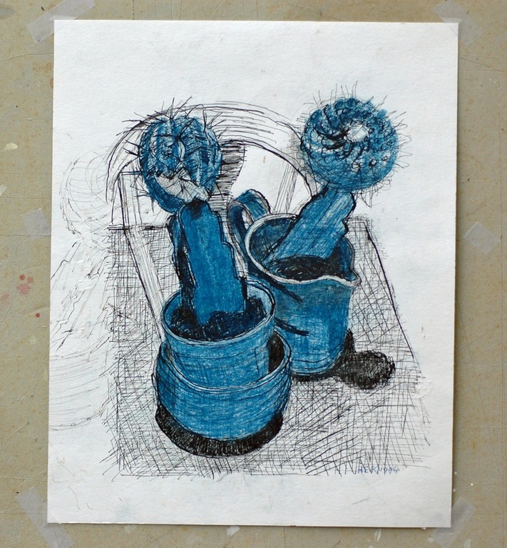 Hans Ebeling Koning, tekening, TWEE POTJES kopen? Bied vanaf 40!