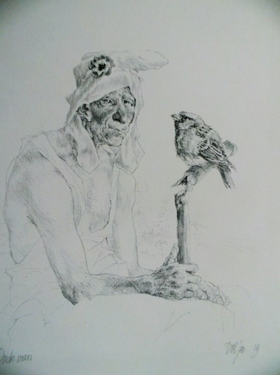 Peter Vos de oude man met vogel verkocht voor € 161!