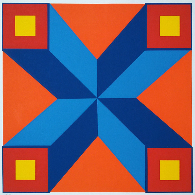 Moshe Givati - Geometrische compositie, zeefdruk verkocht voor € 40!