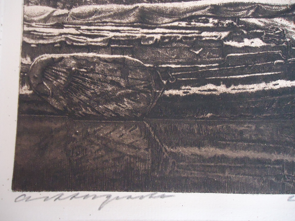 Cornelis Brandenburg ( 1884 - 1954 ) - ets - Achtergracht.  kopen? Bied vanaf 1!