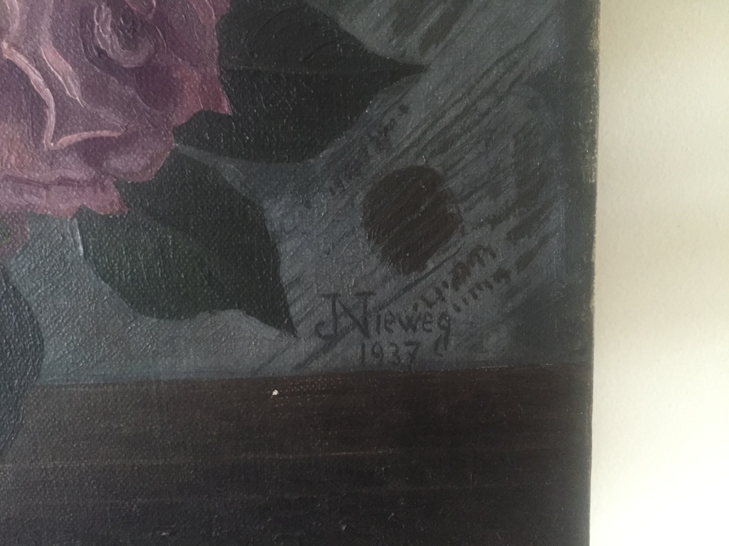 Jakob Nieweg - olieverf op doek - Vaas met bloemen kopen? Bied vanaf 1000!