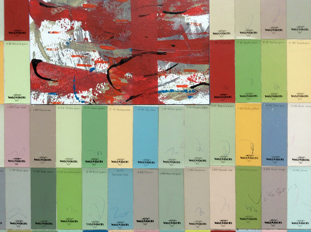 Jack Vissers - Jack Vissers - CORFLUX - collage en acryl  kopen? Bied vanaf 65!