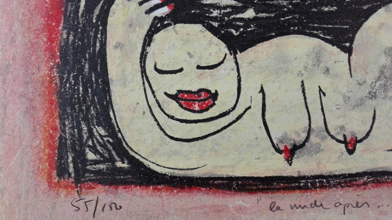 Hans Innemee, zeefdruk op papier, Titel: La nude apres  kopen? Bied vanaf 50!