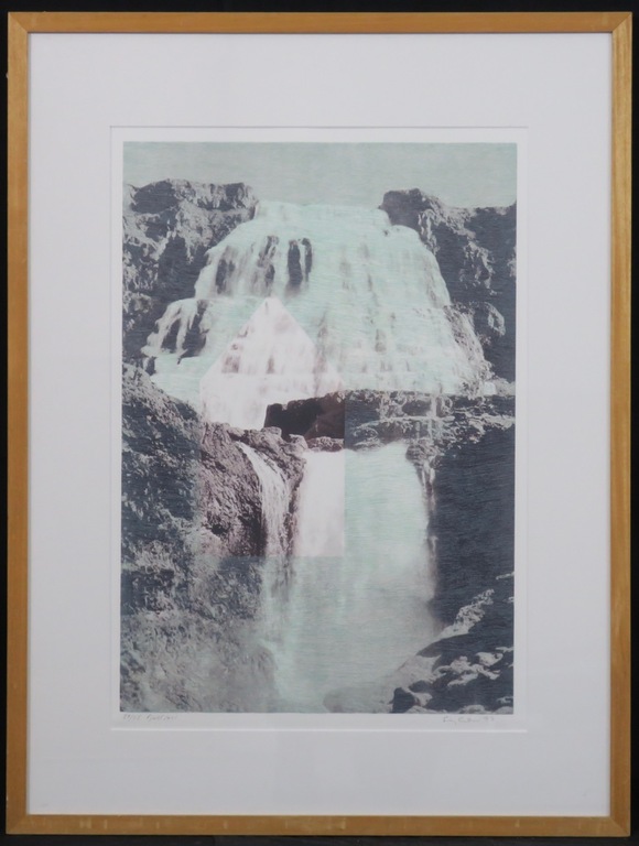 Sigurdur Gudmundsson: Houtsnede, Fjallfoss - Ingelijst kopen? Bied vanaf 60!