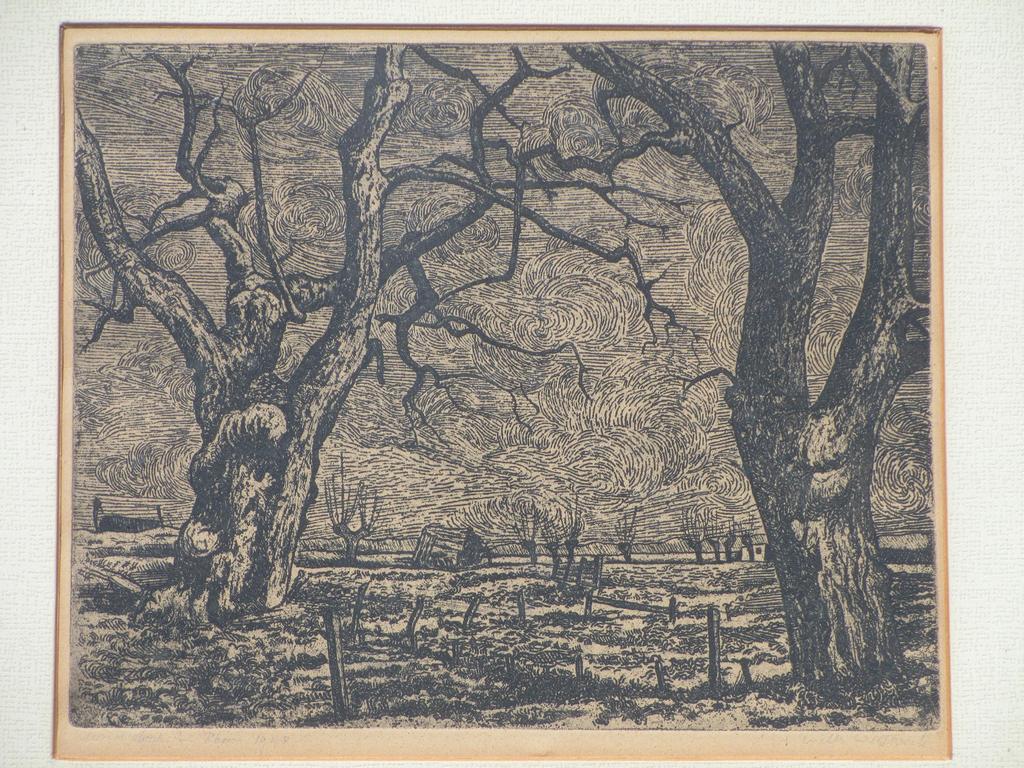 Willem Westbroek, Landschap in Rhoon, Ets 1948 kopen? Bied vanaf 45!