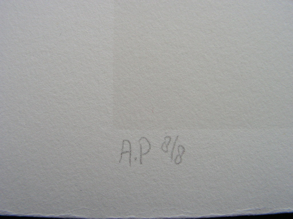 Klaas Gubbels  -  zeefdruk, gesigneerd  -  tafel met 3 stoelen kopen? Bied vanaf 100!