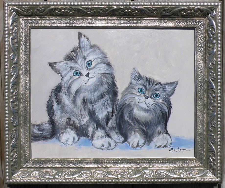 Henk Poeder, Kittens, Olieverf op paneel kopen? Bied vanaf 49!
