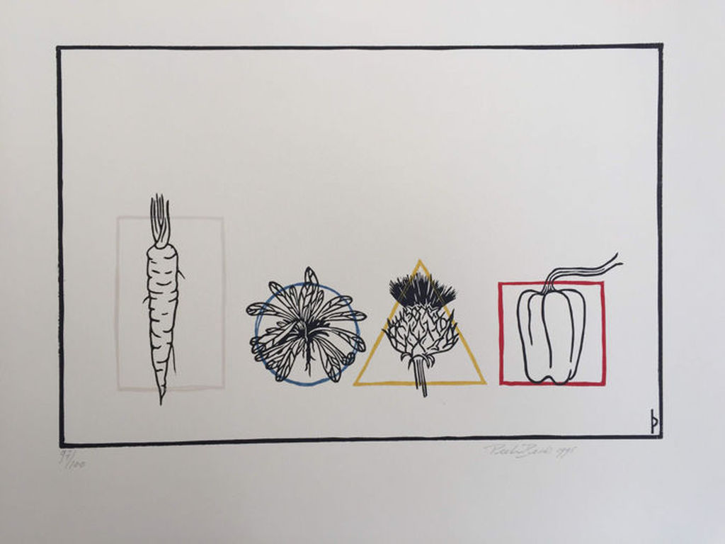 PIETER BECKS  Kleurenhoutsnede   HEALTHY  Handgesigneerd kopen? Bied vanaf 30!