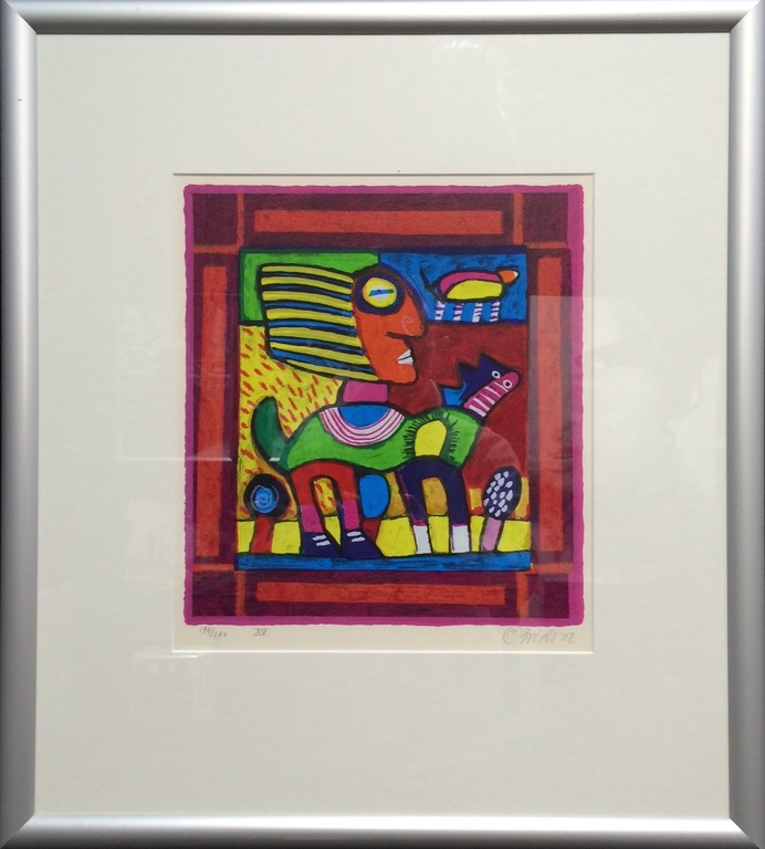 Clemens Briels: zeefdruk met aluminium lijst " "XV" verkocht voor € 50!