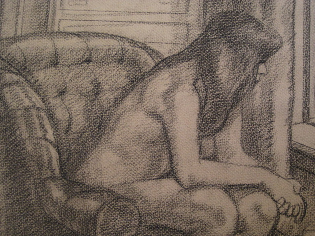 Interessante grote houtskooltekening "in het boudoir" gesigneerd Philip 85 kopen? Bied vanaf 1!