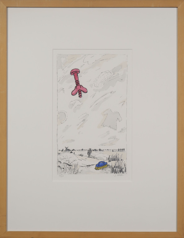 Pieter Holstein: Handgekleurde Litho, Z.T. landschap - Ingelijst kopen? Bied vanaf 35!