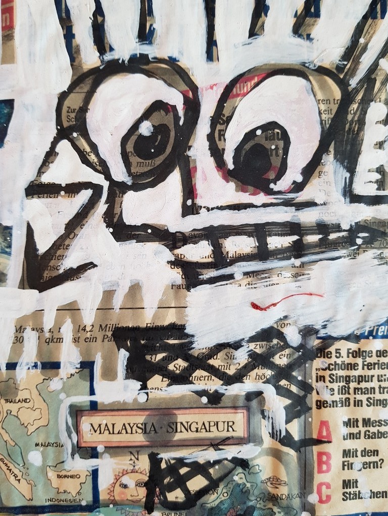 M.K. - Beschilderde collage kopen? Bied vanaf 1!