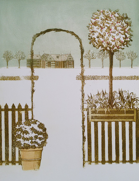 Laetitia de Haas - Winter, aquatint ets verkocht voor € 35!