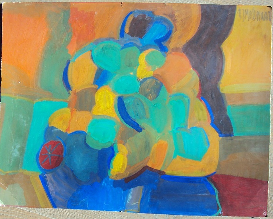 Niek Molenaar (1929-1994), Gouache,  kopen? Bied vanaf 20!