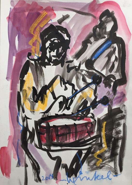 Arien Winkel - Originele tekening: Paukenist kopen? Bied vanaf 1!