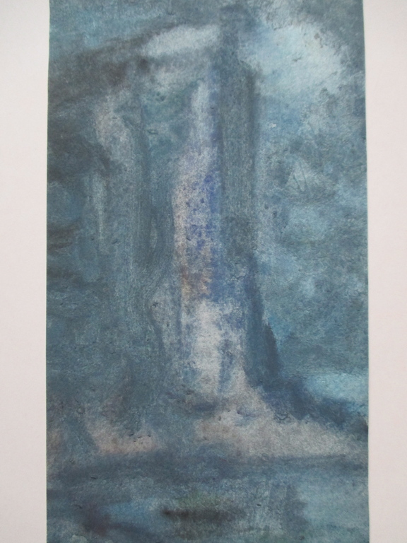 Onbekend, blauwe aquarel kopen? Bied vanaf 10!