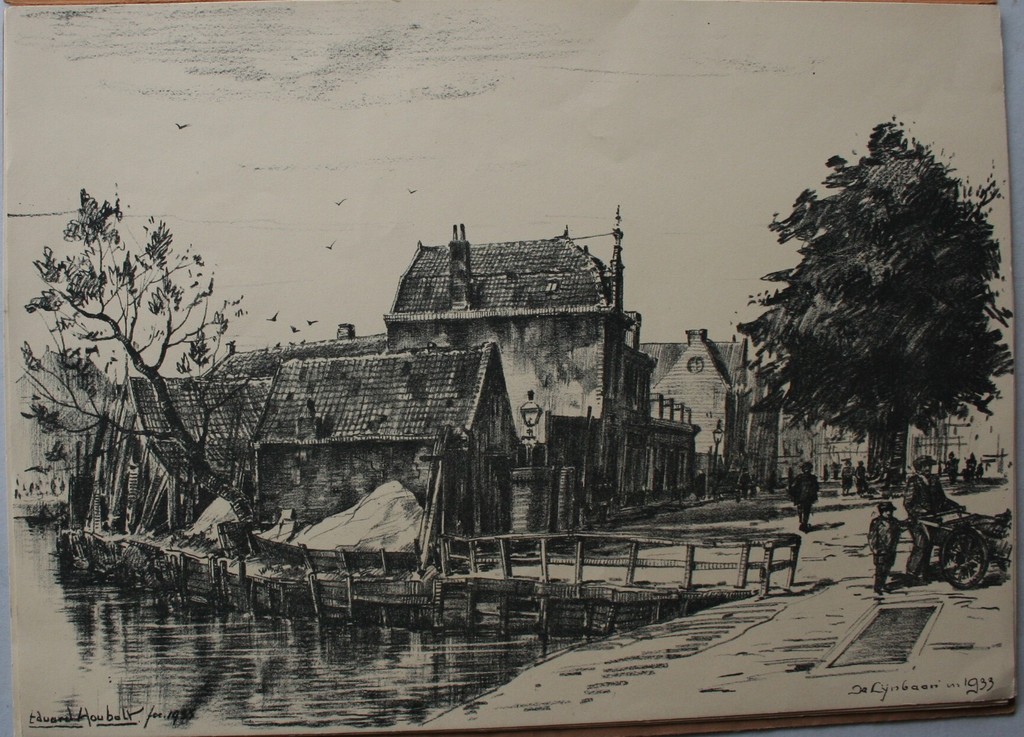 Eduard Houbolt, Vijf (van de 6) litho's naar verdwenen punten oud Den Haag. kopen? Bied vanaf 24!