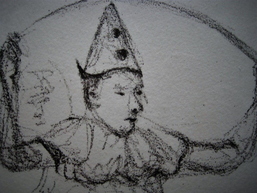 Mooi ingetogen Han Mes (1936-) Litho "Witte Clown" ca 1960 gesigneerd  kopen? Bied vanaf 1!