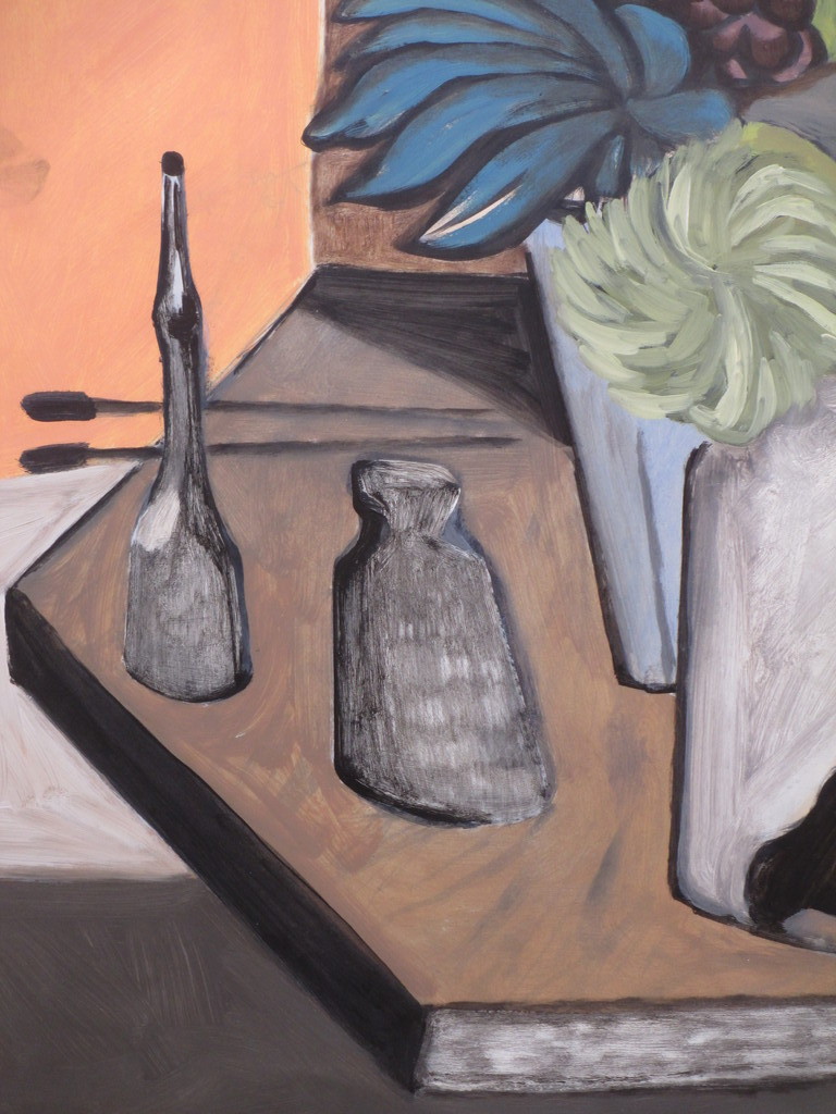 Dick Elffers, Stilleven met bloemen op tafel, Olie op papier kopen? Bied vanaf 100!