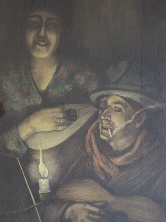Ella S. Valk 1866-1942 "straatmuzikanten bij kaarslicht"aquarel ca. 1920 kopen? Bied vanaf 1!