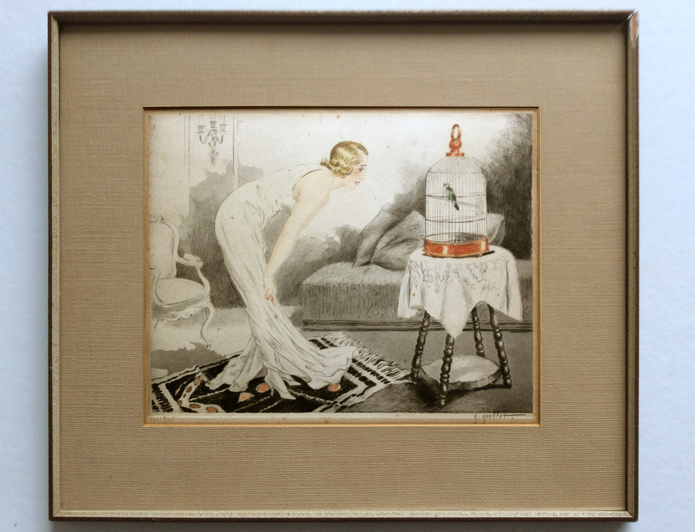 LAATSTE KANS! Georges Grellet - art deco lithografie kopen? Bied vanaf 75!