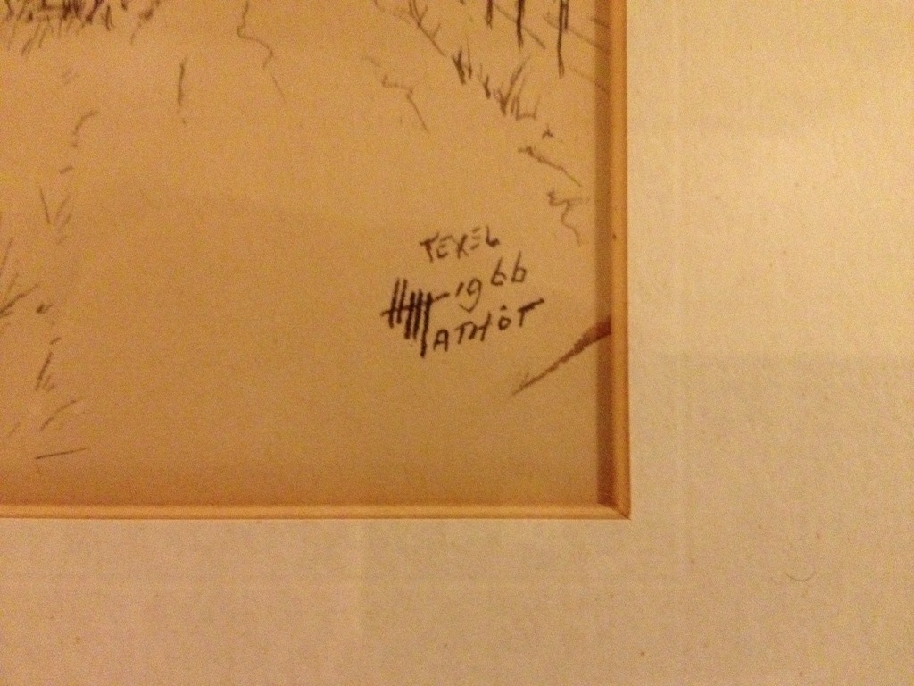Gerard Mathot (1911-2000) – Boerderijtje op Texel, pentekening, 1966 kopen? Bied vanaf 10!