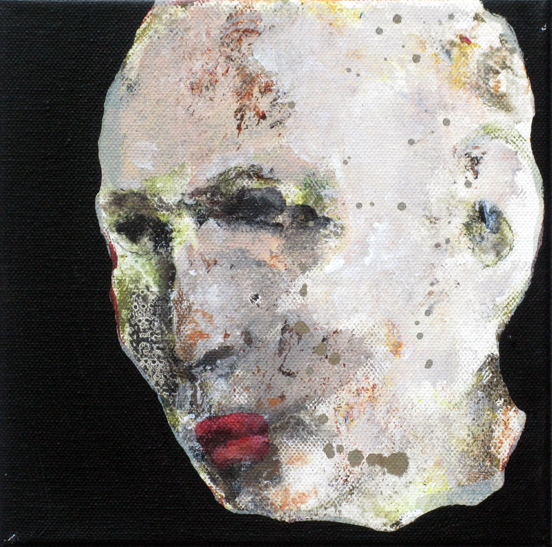 INEZ BULTHUIS (1947) - Head 10 - acryl op doek 2013 GESIGNEERD inverse en INGELIJST verkocht voor € 300!
