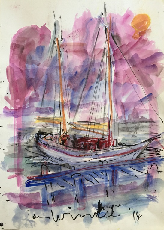 Arien Winkel - Originele tekening: IJsselmeer kopen? Bied vanaf 1!