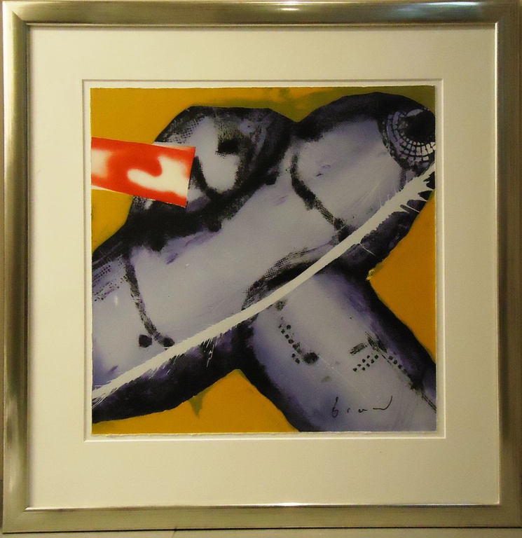 Herman Brood, Zeefdruk, Vliegtuig, ingelijst 90x94cm, nieuwstaat kopen? Bied vanaf 220!