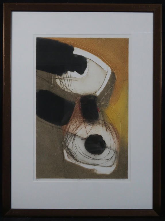 Erik Bersou: Ets, Il faut attendre - Ingelijst verkocht voor € 50!