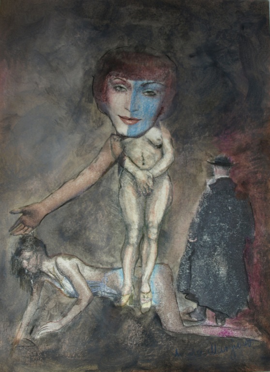 Anina Margiono – Pastel – Verboden liefde – Gesigneerd  verkocht voor € 35!