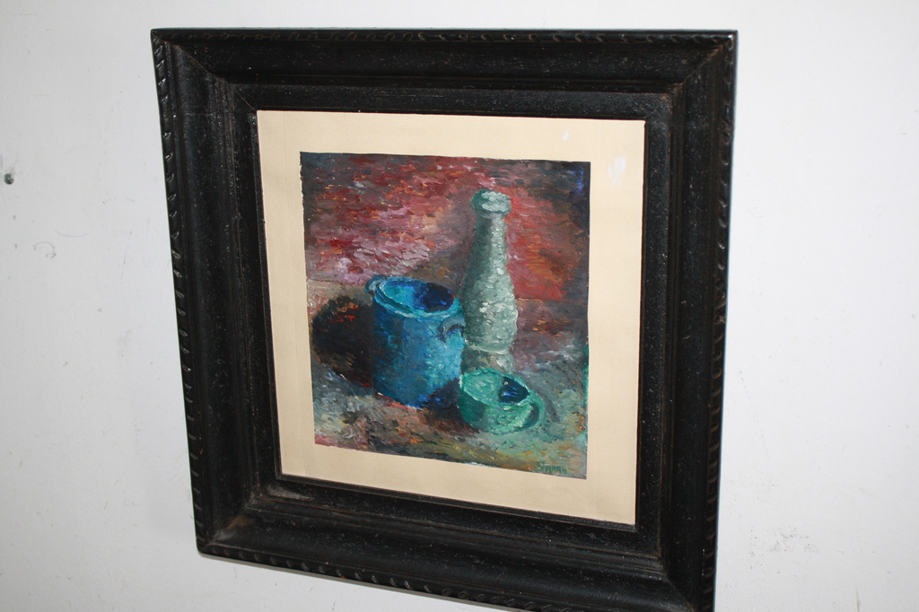 POINTILISTISCH STILLEVEN MET BLAUWE POT kopen? Bied vanaf 1!