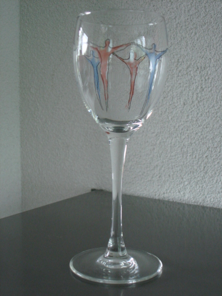 Corry Ammerlaan - Van Niekerk:  glazen wijnkaraf met twee glazen kopen? Bied vanaf 30!