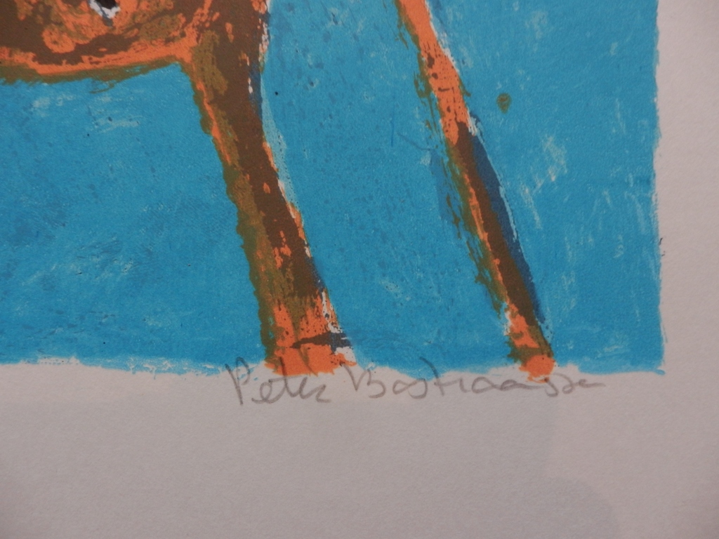 PETER BASTIAANSSEN  Zeefdruk   BLUE CAT  Handgesigneerd kopen? Bied vanaf 49!