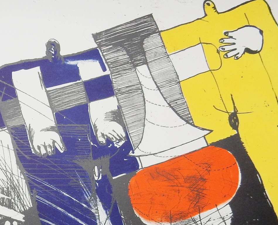 Hannes Postma, Zeefdruk: Essay in Ballistics, 1965, handgesigneerd kopen? Bied vanaf 35!