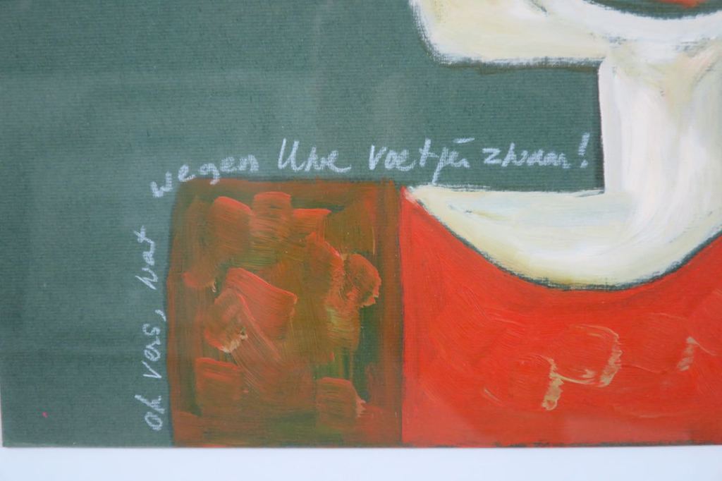 Meertje Kaal: Olieverf op kartonplaat, Oh vers, wat wegen uwe voeten - Ingelijst kopen? Bied vanaf 20!