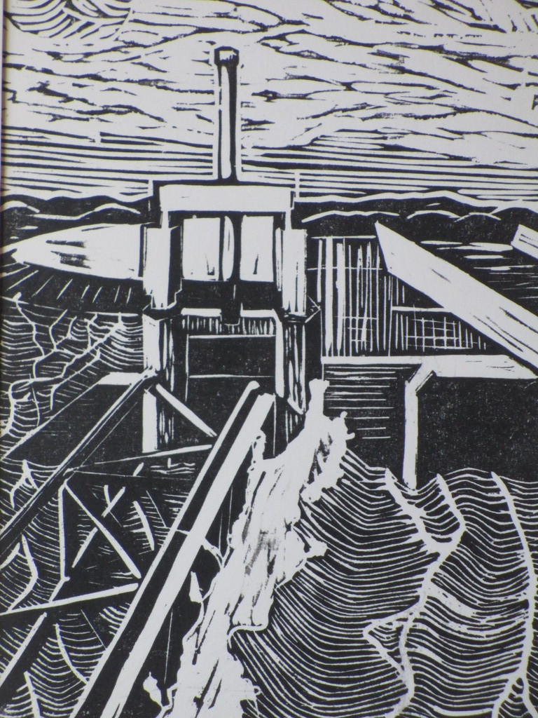 Onbekend, M.v.H., Stormvloedkering, Linosnede kopen? Bied vanaf 1!