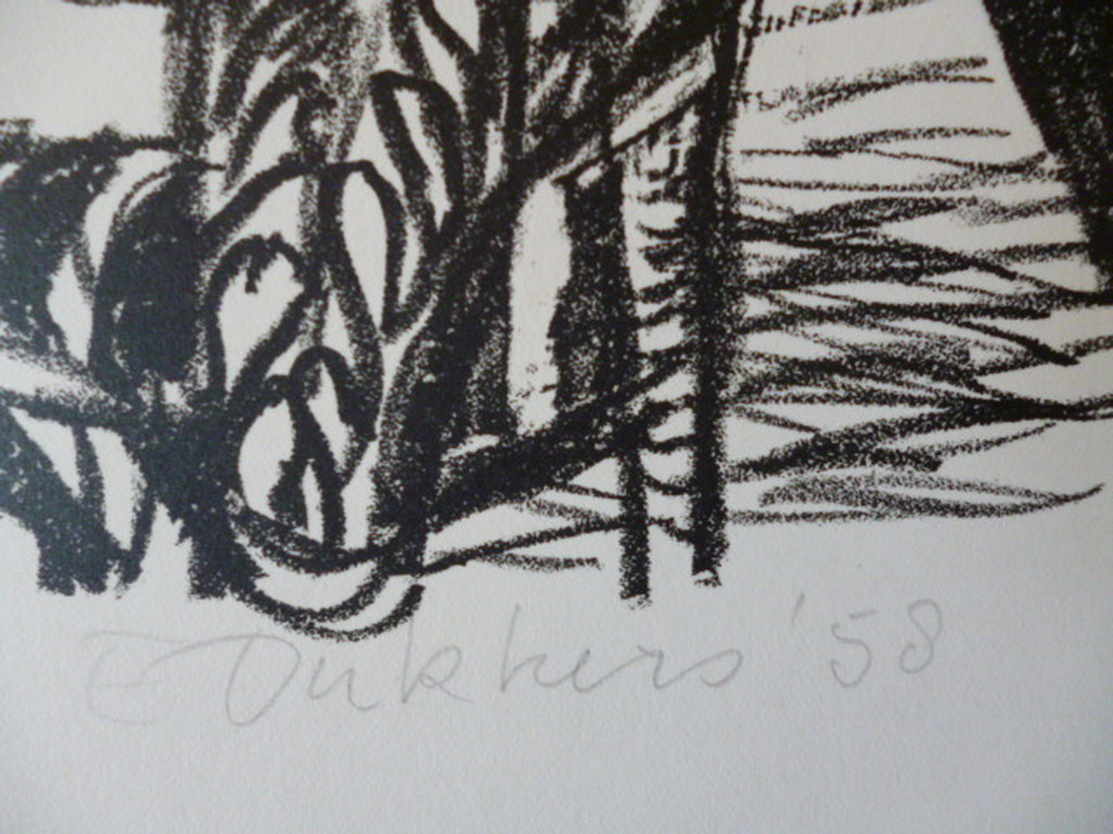 Ed Dukkers - litho - Kamerinterieur kopen? Bied vanaf 40!