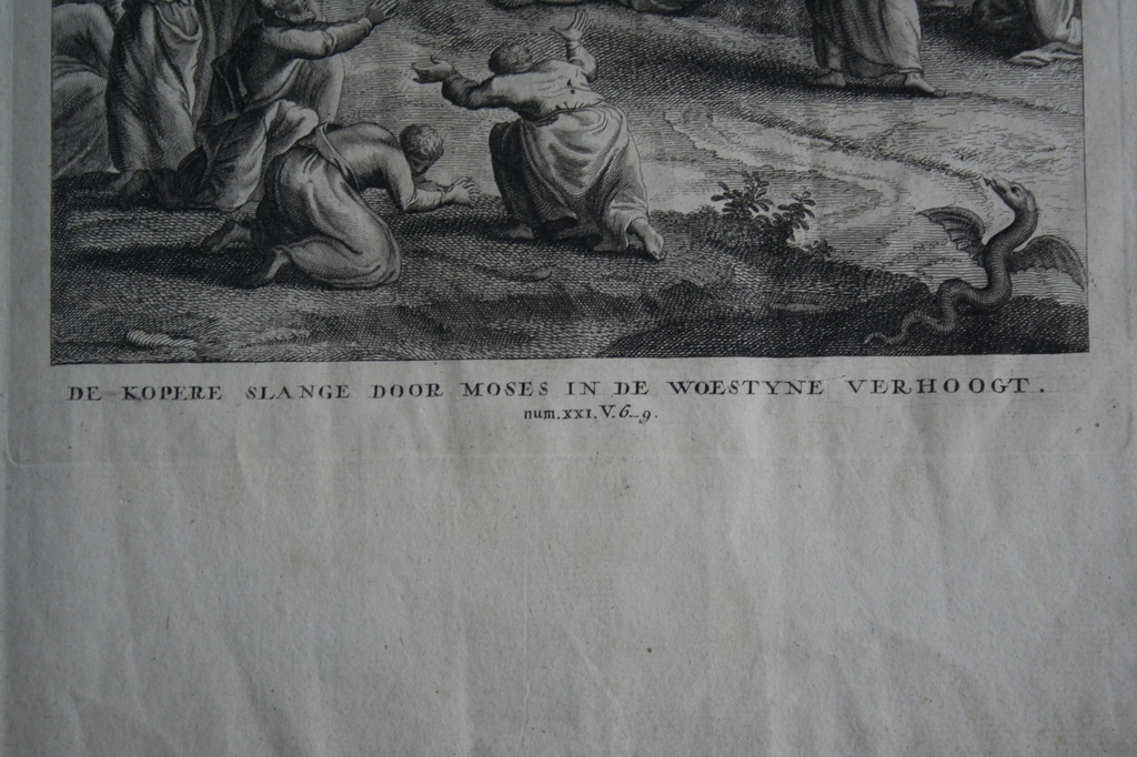 kopergravure - de kopere slange door moses in de woestyne verhoogt - 1731 kopen? Bied vanaf 1!