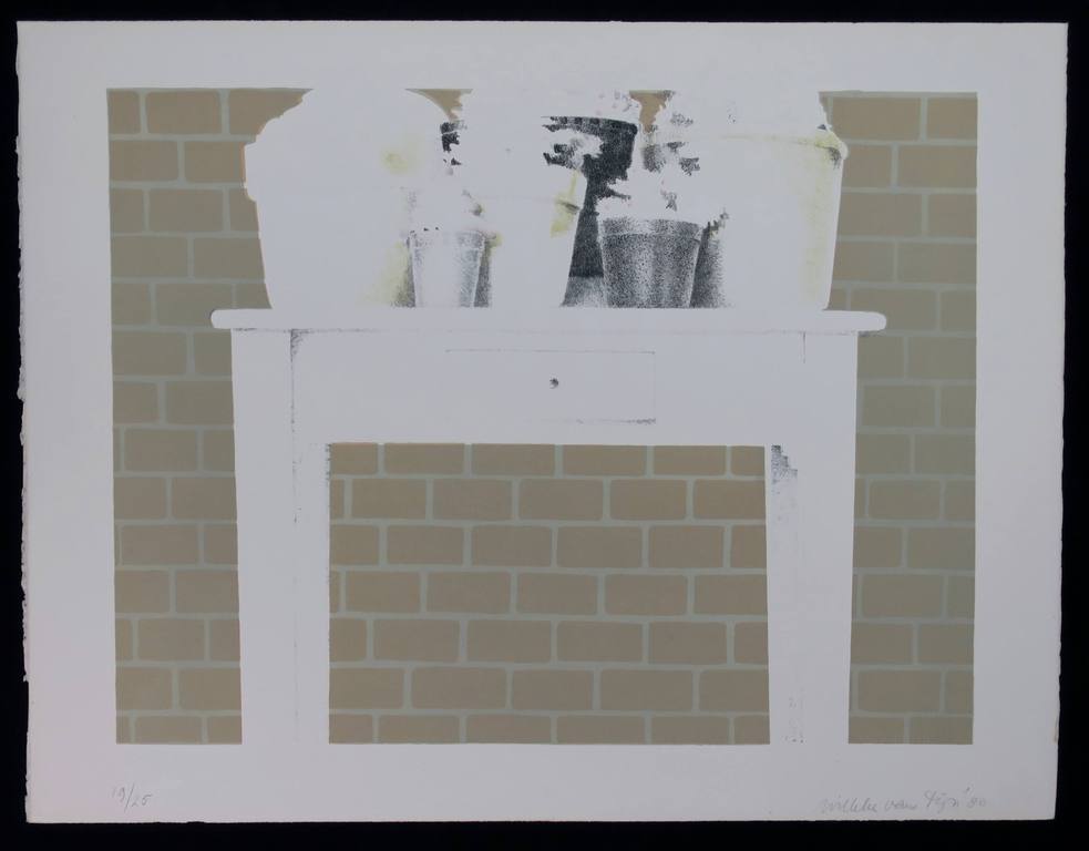 Willeke van Tijn: Litho, Tafeltje met planten kopen? Bied vanaf 1!