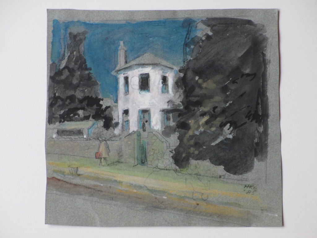 Harm Kamerlingh Onnes, Wandelaarster voor witte villa, Gemengde techniek kopen? Bied vanaf 100!