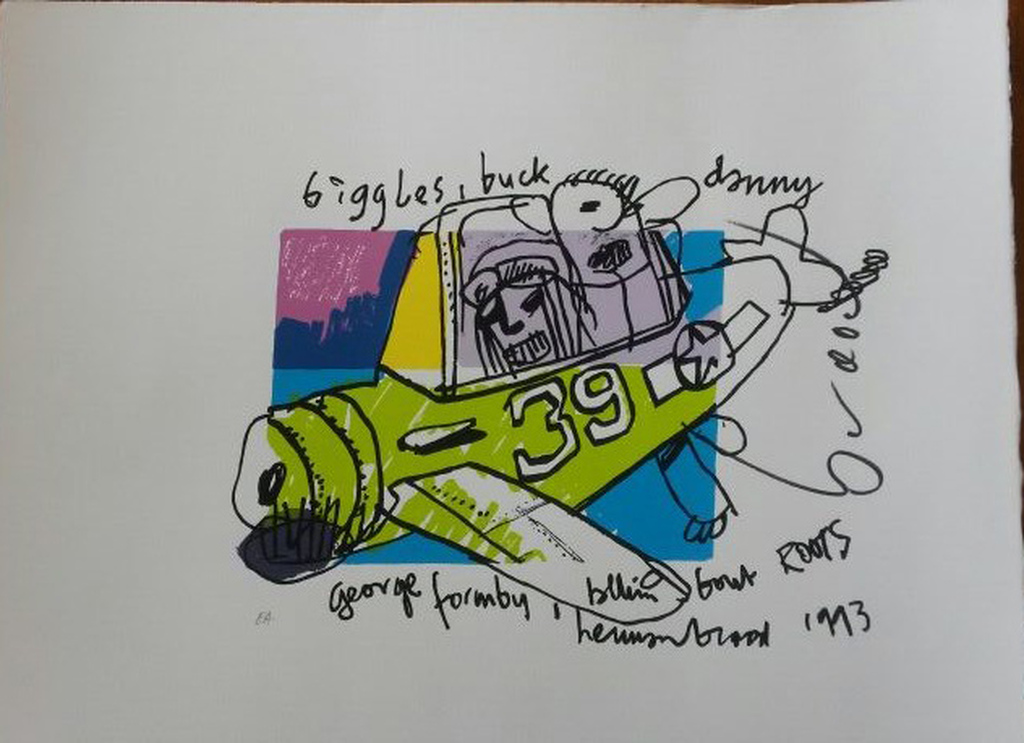 Zeefdruk van Herman Brood - Biggles kopen? Bied vanaf 1!