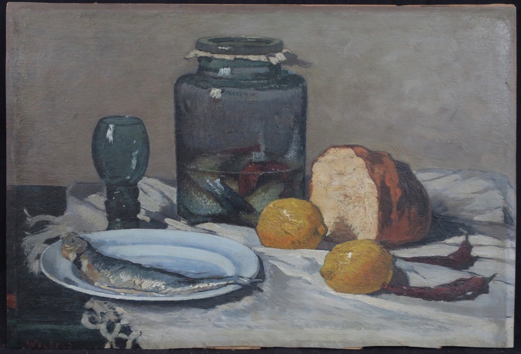 Karel Wiggers: Olieverf op board, Stilleven kopen? Bied vanaf 200!