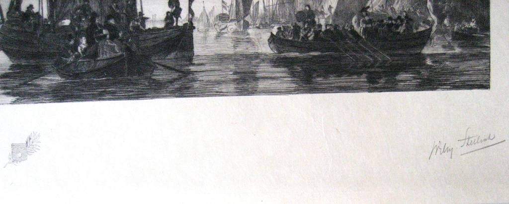 De Maas bij Dordrecht, originele ets van Willem Steelink 1856 - 1928 kopen? Bied vanaf 20!